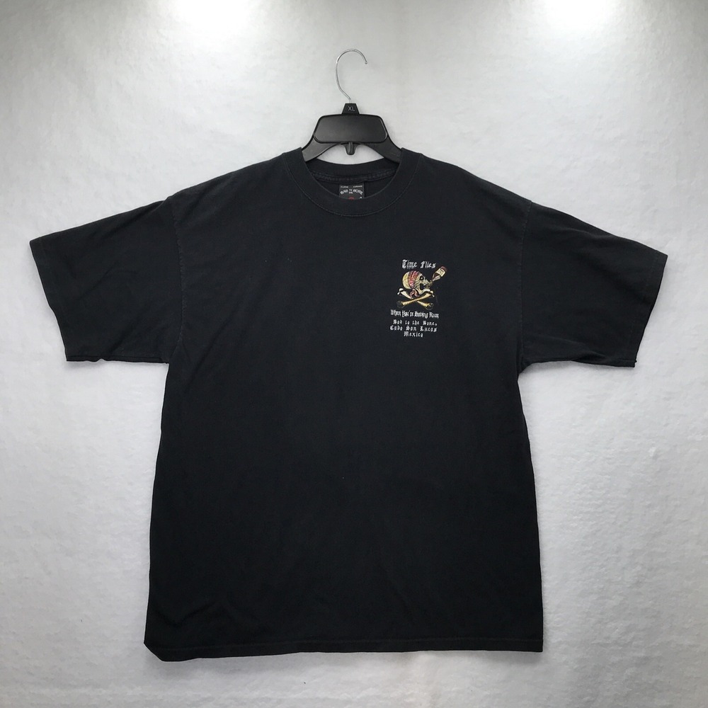 Bad To The Bones T Shirt XL Black Time Flies When Youre‎ Having Rum  Vintage